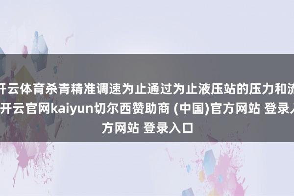 开云体育杀青精准调速为止通过为止液压站的压力和流量-开云官网kaiyun切尔西赞助商 (中国)官方网站 登录入口