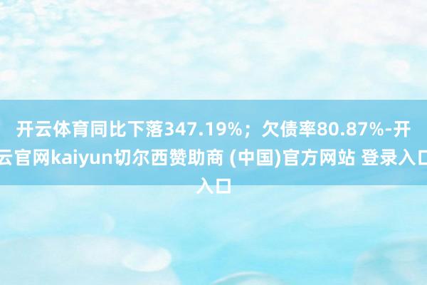 开云体育同比下落347.19%；欠债率80.87%-开云官网kaiyun切尔西赞助商 (中国)官方网站 登录入口