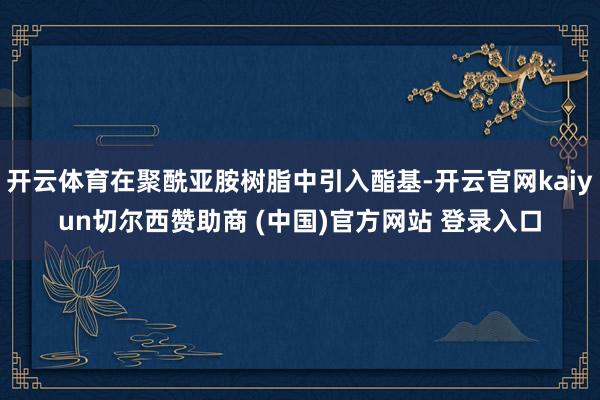 开云体育在聚酰亚胺树脂中引入酯基-开云官网kaiyun切尔西赞助商 (中国)官方网站 登录入口