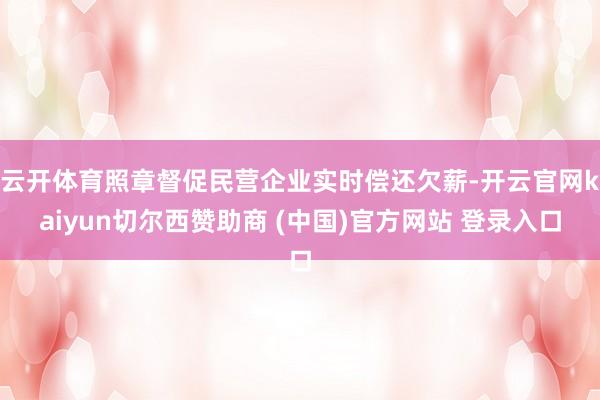 云开体育照章督促民营企业实时偿还欠薪-开云官网kaiyun切尔西赞助商 (中国)官方网站 登录入口