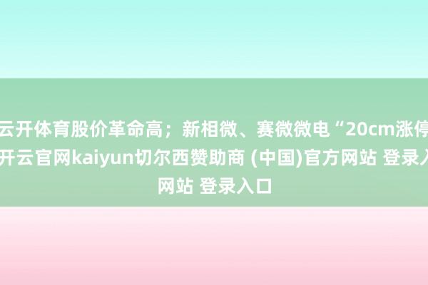 云开体育股价革命高；新相微、赛微微电“20cm涨停”-开云官网kaiyun切尔西赞助商 (中国)官方网站 登录入口