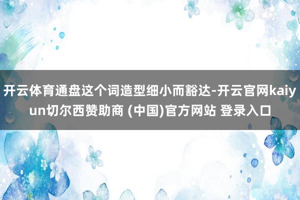 开云体育通盘这个词造型细小而豁达-开云官网kaiyun切尔西赞助商 (中国)官方网站 登录入口