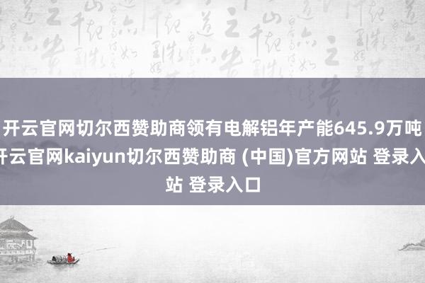 开云官网切尔西赞助商领有电解铝年产能645.9万吨-开云官网kaiyun切尔西赞助商 (中国)官方网站 登录入口