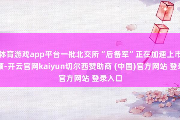 体育游戏app平台一批北交所“后备军”正在加速上市的要领-开云官网kaiyun切尔西赞助商 (中国)官方网站 登录入口