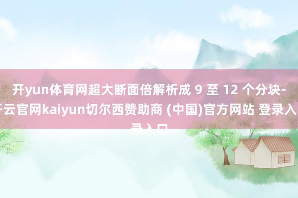 开yun体育网超大断面倍解析成 9 至 12 个分块-开云官网kaiyun切尔西赞助商 (中国)官方网站 登录入口